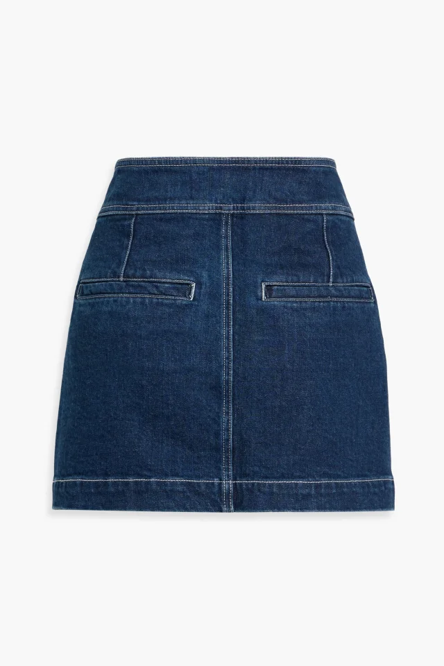 Veronica Beard Bowen Denim Mini Skirt in Blue, photo 2 of 3 from THE OUTNET
