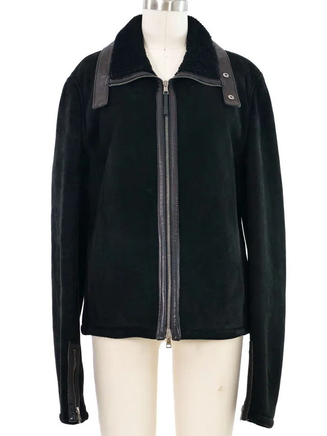 Gucci Shearling Suede Jacket in Suede from Arcade Vintage