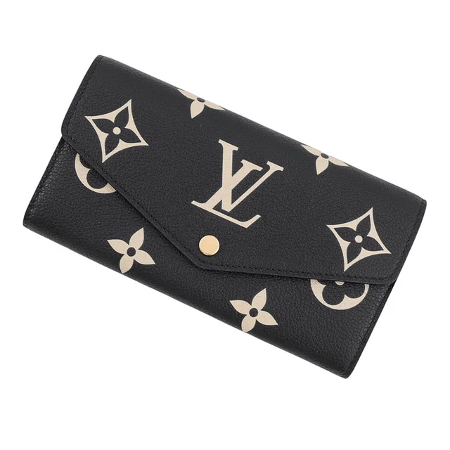 Louis Vuitton Portefeuille Sarah Noir/BeigeM80496 Bicolor Monogram Empreinte Leather in Black Leather from GALLERY RARE