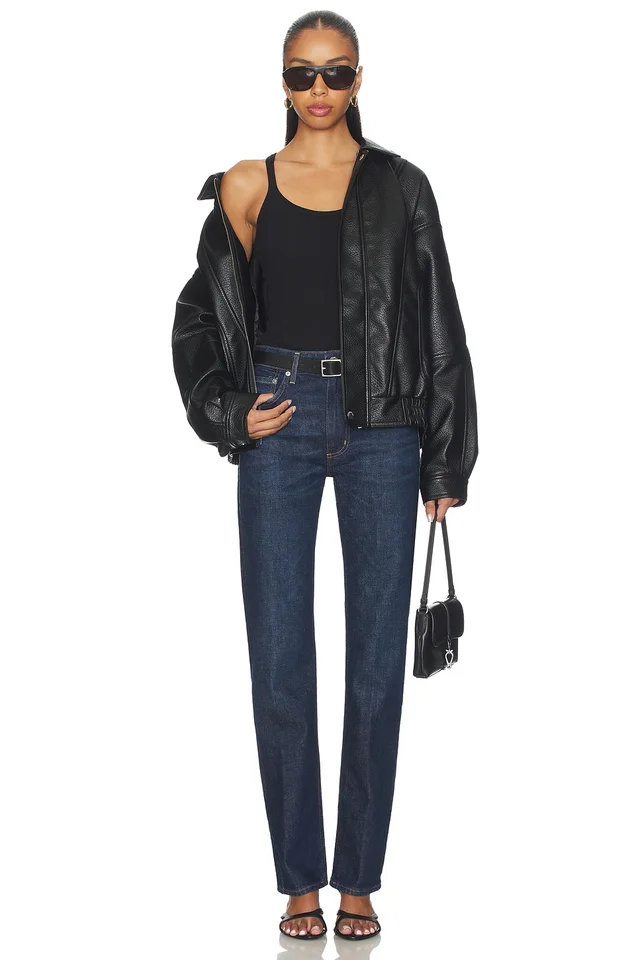 Citizens of Humanity Zurie Straight Leg Jeans in Dark Indigo, photo 5 of 6 from REVOLVE (Canada)