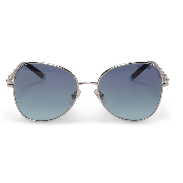 Tiffany & Co. Hardware Link Sunglasses in Silver & Blue from Blue Spinach
