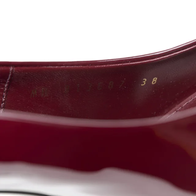 Saint Laurent Vernice Seta Soft Norma 90 Pumps 38 Grenat in Patent leather from FASHIONPHILE, photo 9 of 10