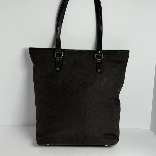 Ferragamo Women's Tote bags - Black/Brown in brown|black|red from Depop, photo 1 of 1