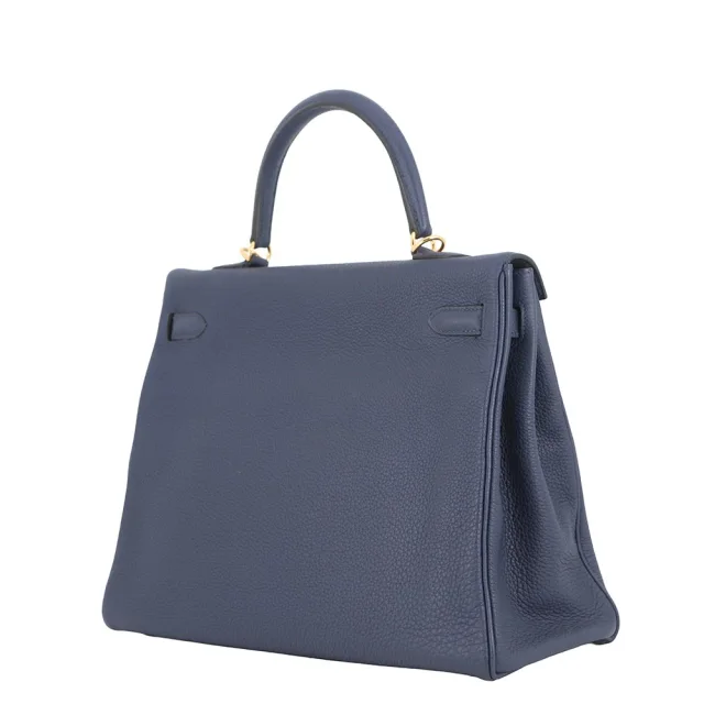 Hermès Kelly Retourne blue navy Togo Leather Size 35 in Navy Togo leather from GALLERY RARE, photo 2 of 17
