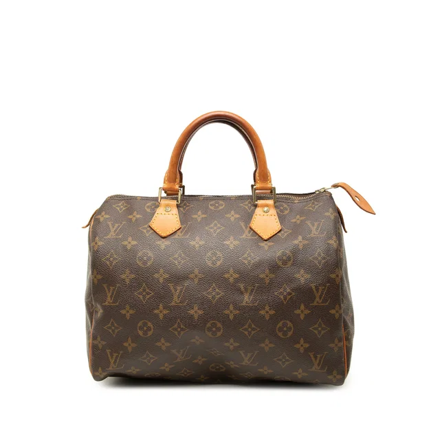 Brown Louis Vuitton Monogram Speedy 30 Boston Bag in Brown Coated canvas from Designer Revival