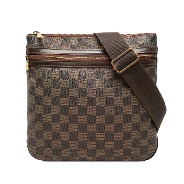 Brown Louis Vuitton Damier Ebene Bosphore Pochette Crossbody Bag in Brown Canvas from Designer Revival