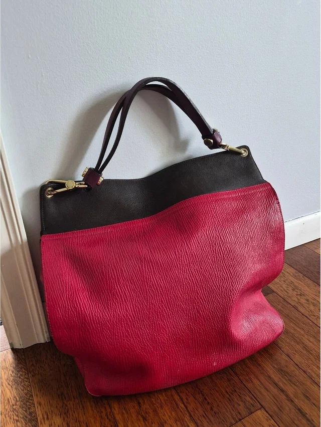 Furla Vintage Red Leather Handbag in black|red Leather from Poshmark