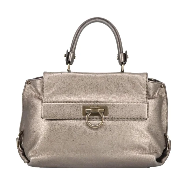 Ferragamo Sofia Satchel Leather Medium in silver|gray Leather from Poshmark