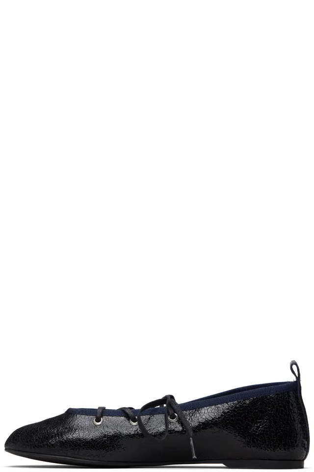Paloma Wool Navy Pina Ballerina Flats, photo 3 of 5 from SSENSE