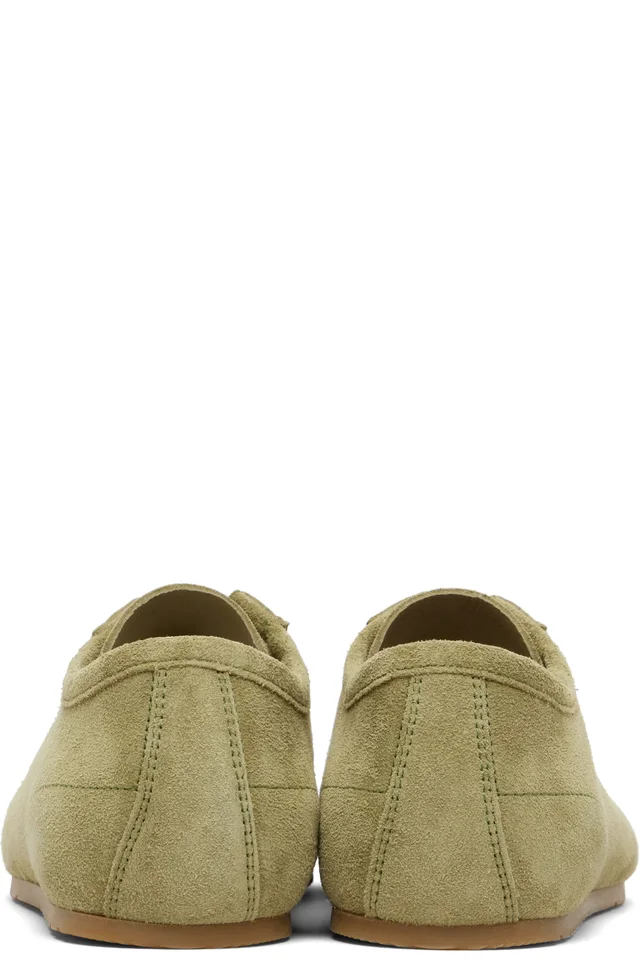 Dries Van Noten Khaki Suede Sneakers, photo 2 of 5 from SSENSE