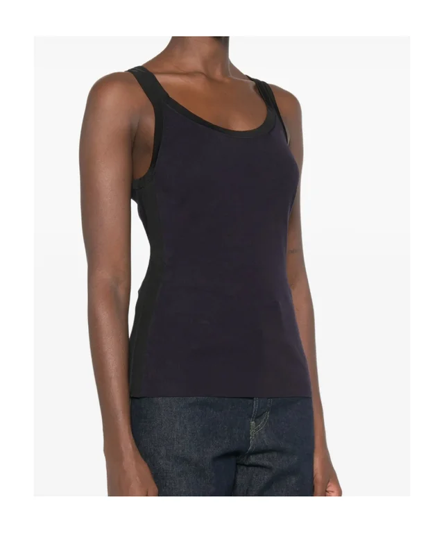 Elisabetta Franchi logo-print ribbed-knit tank top, photo 2 of 5 from SENSER
