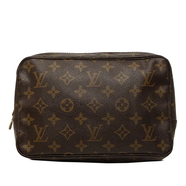 Brown Louis Vuitton Monogram Trousse Toilette 23 Clutch Bag in Brown Coated canvas from Designer Revival