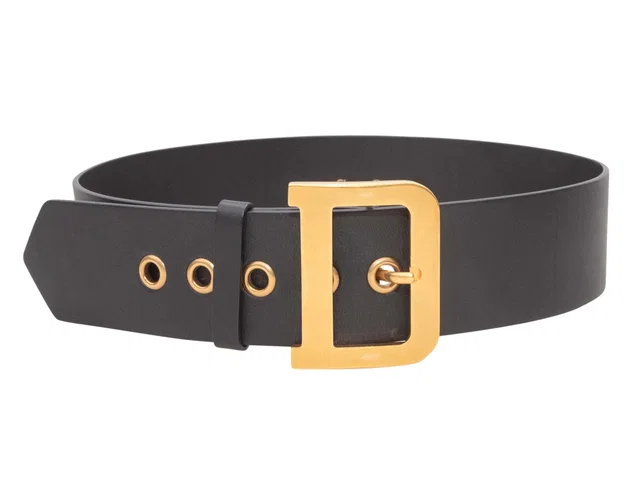 Black Christian Dior Wide Leather Belt Size US S in Black Leather from Designer Revival