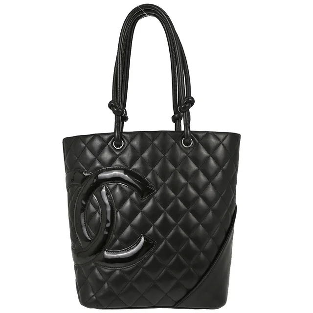 Chanel 2006-2008 Black Calfskin Cambon Ligne Tote Handbag in Black Calfskin from AMORE Vintage Tokyo