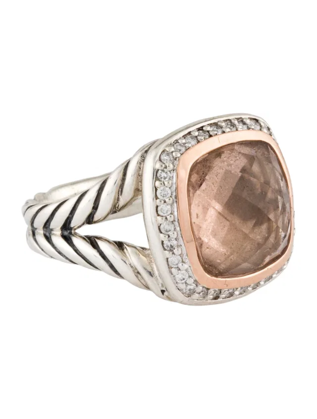 David Yurman Morganite & Diamond Albion Cocktail Ring in multicolor from The RealReal