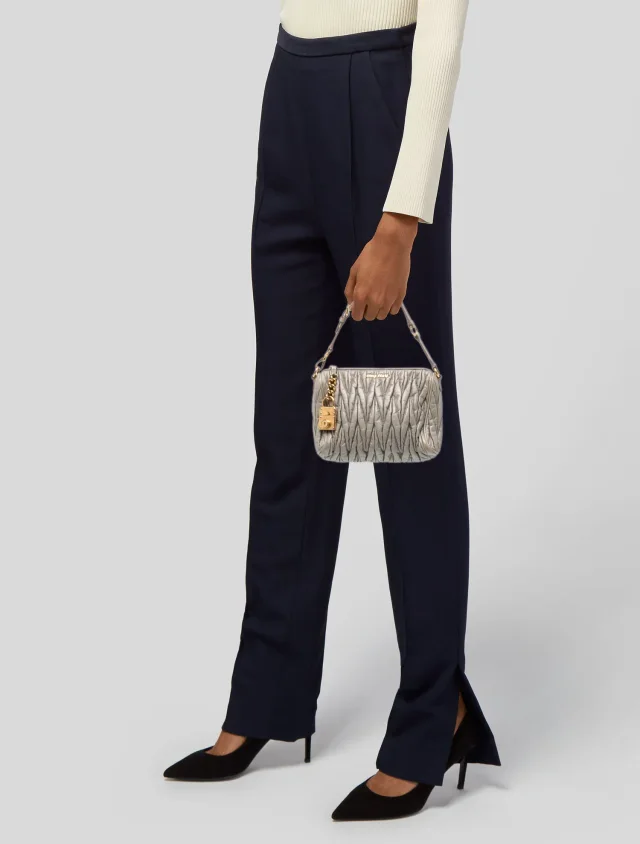 Miu Miu Shoulder Bag in gray Leather from The RealReal, photo 2 of 6