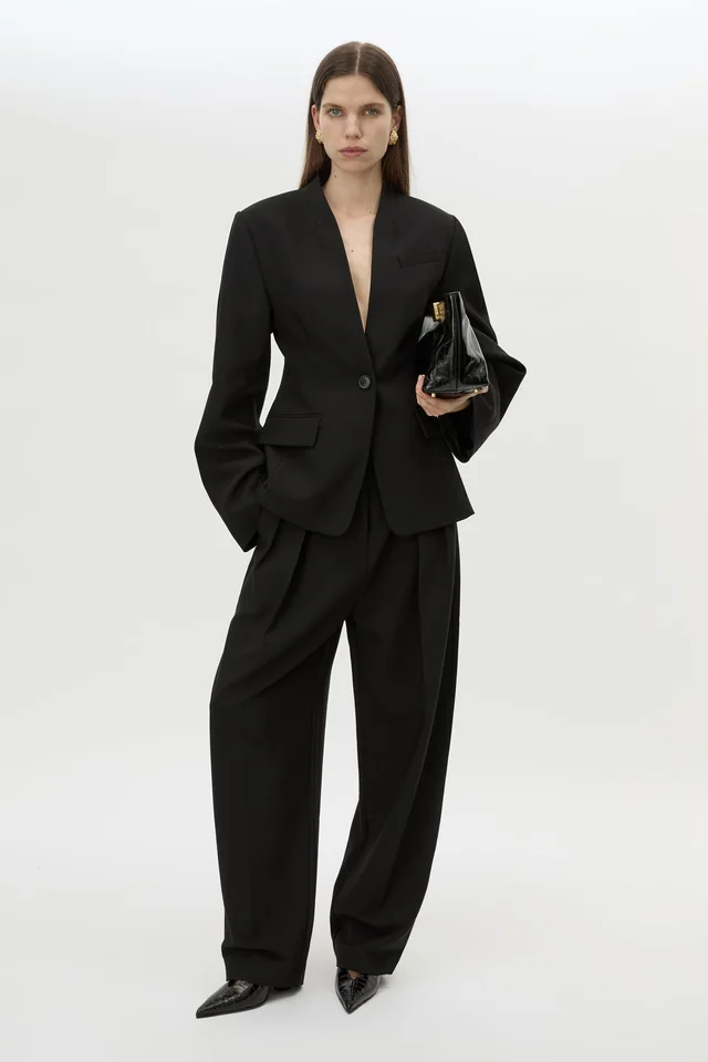 C&M CAMILLA AND MARC SALE Tala Fitted Collarless Blazer in Black from Camilla and Marc, photo 1 of 1