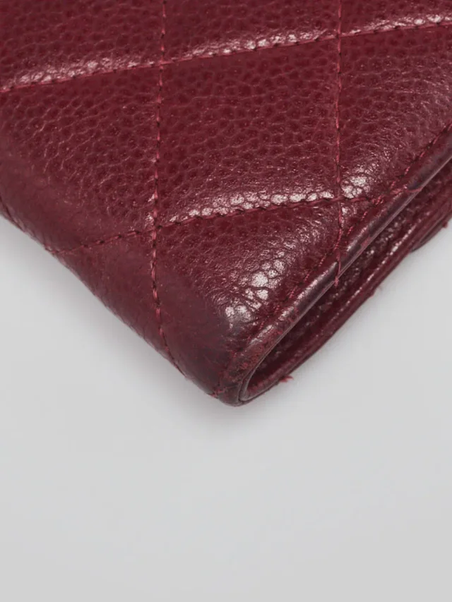 Chanel Burgundy Quilted Glazed Caviar Leather L Flap Large Wallet in Burgundy Caviar leather from Yoogis, photo 4 of 9
