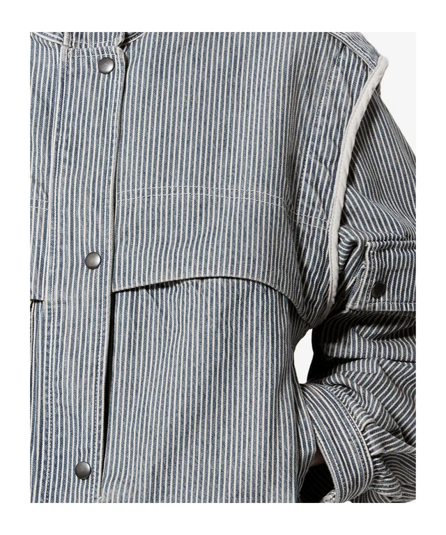 Isabel Marant Étoile Striped Utility Denim Jacket, photo 4 of 4 from SENSER
