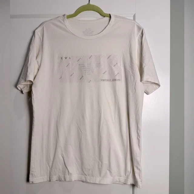 Emporio Armani White Short Sleeve Tee Eagle Logo 100% Cotton Italy in white from Poshmark