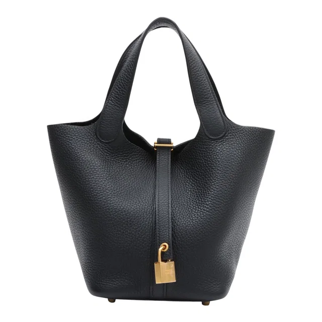Hermès 2021 Picotin Lock PM, Black in Black Clemence leather from VINTAGE QOO TOKYO