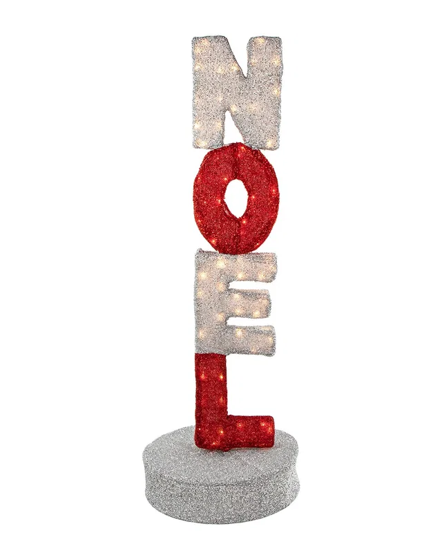Northlight 39in Lighted Red & Silver Noel Outdoor Christmas Display, image 1 of 1 from Rue La La