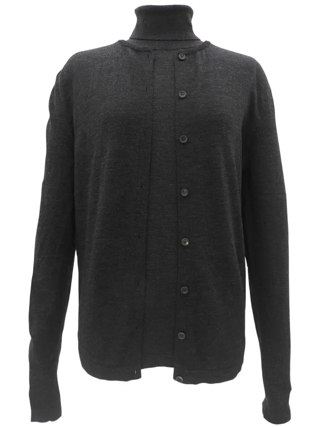 Celine Logo Button Ensemble Charcoal Grey #M in Grey Nylon from VINTAGE QOO TOKYO