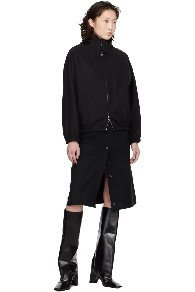 Courrèges Black Buttoned Midi Skirt, photo 4 of 4 from SSENSE