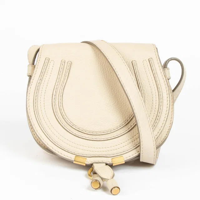 Chloé Ivory Leather Small Marcie Bag in White Leather from Labellov