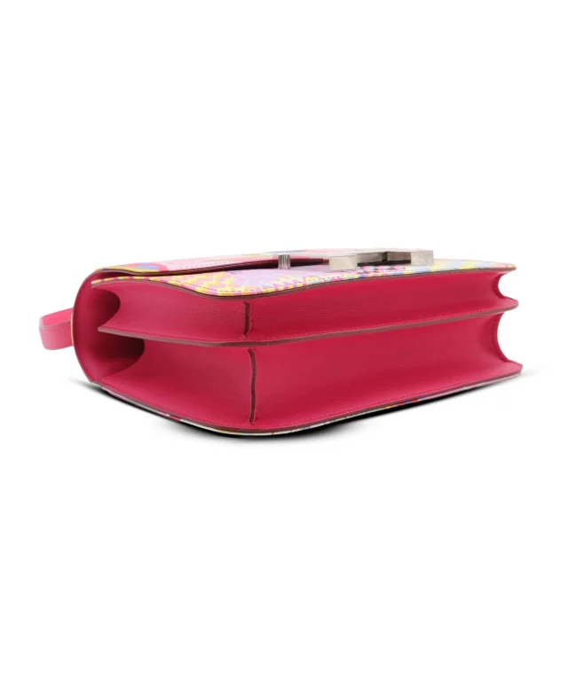 Hermès Constance 24 Limited Edition Rose Mexico Swift and Marble Silk PHW in Pink Swift leather from Luxury Promise, photo 6 of 10