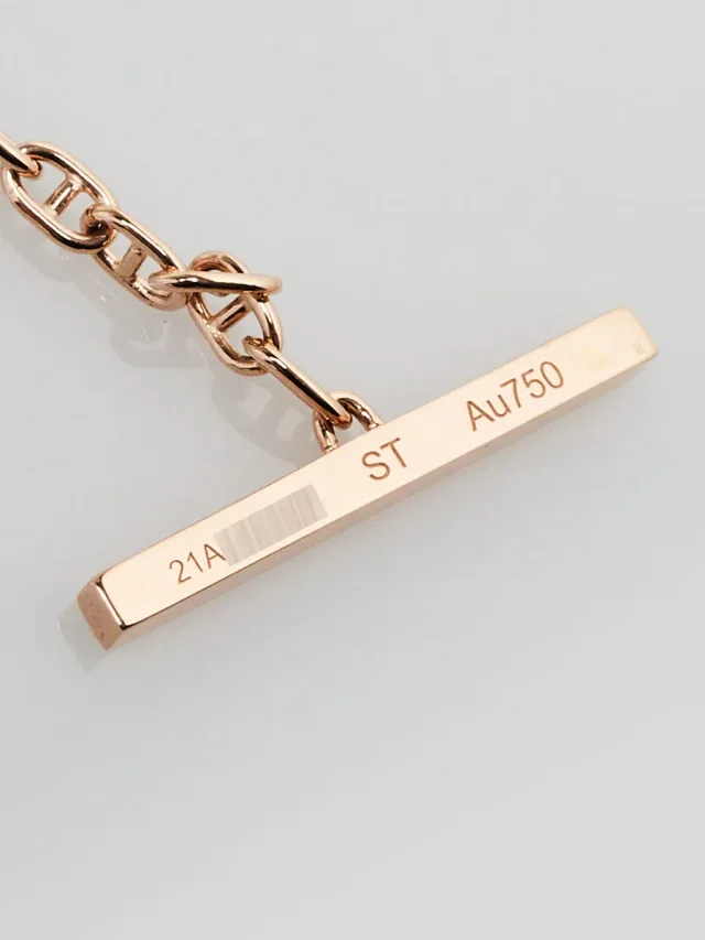Hermès 18k Rose Gold and White Ceramic Chaine d'Ancre Verso Necklace in White Ceramic from Yoogis, photo 2 of 5