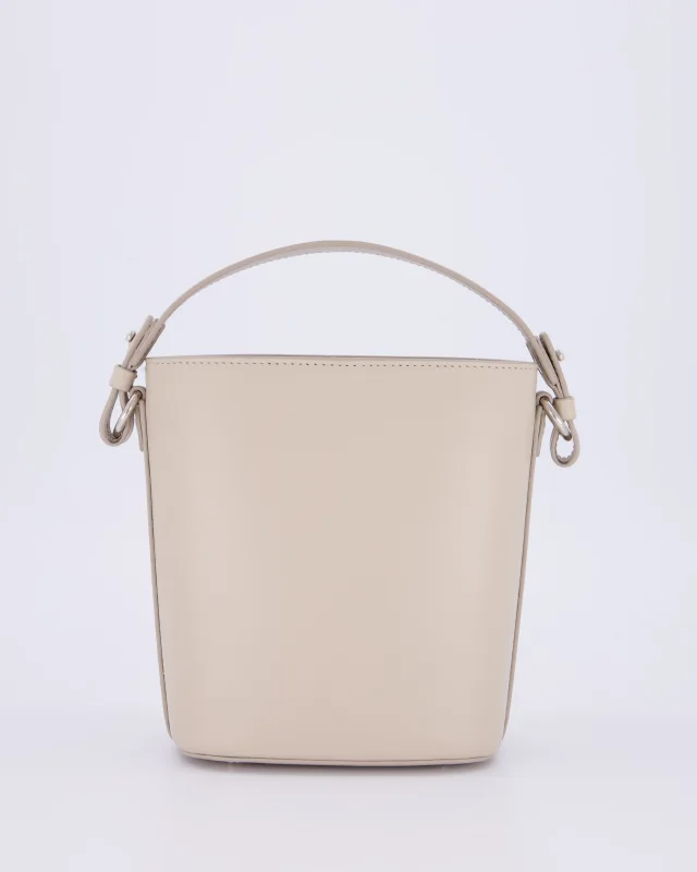 Loro Piana Beige Crossbody Bucket Bag in Beige Calfskin from Sellier, photo 6 of 18