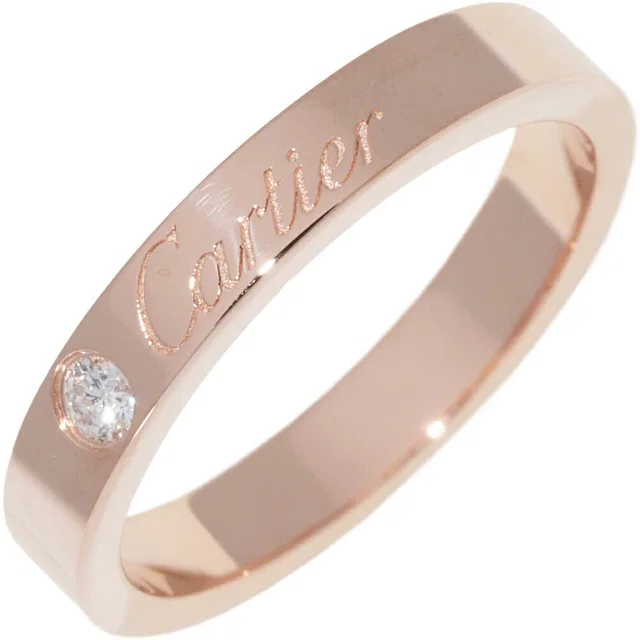 C de Cartier Au750 Pink Gold Diamond Ring Size 48 in Pink from LuxUness