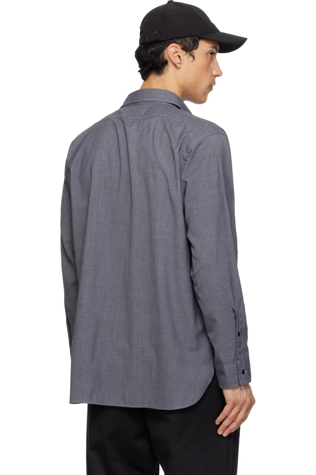 nanamica Gray Polyester Wool Field Shirt, photo 3 of 4 from SSENSE