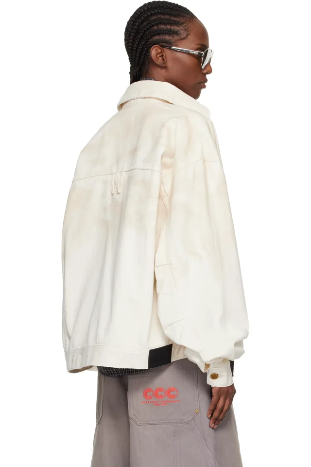 WILLY CHAVARRIA Off-White Chachi Denim Trucker Jacket, photo 3 of 4 from SSENSE