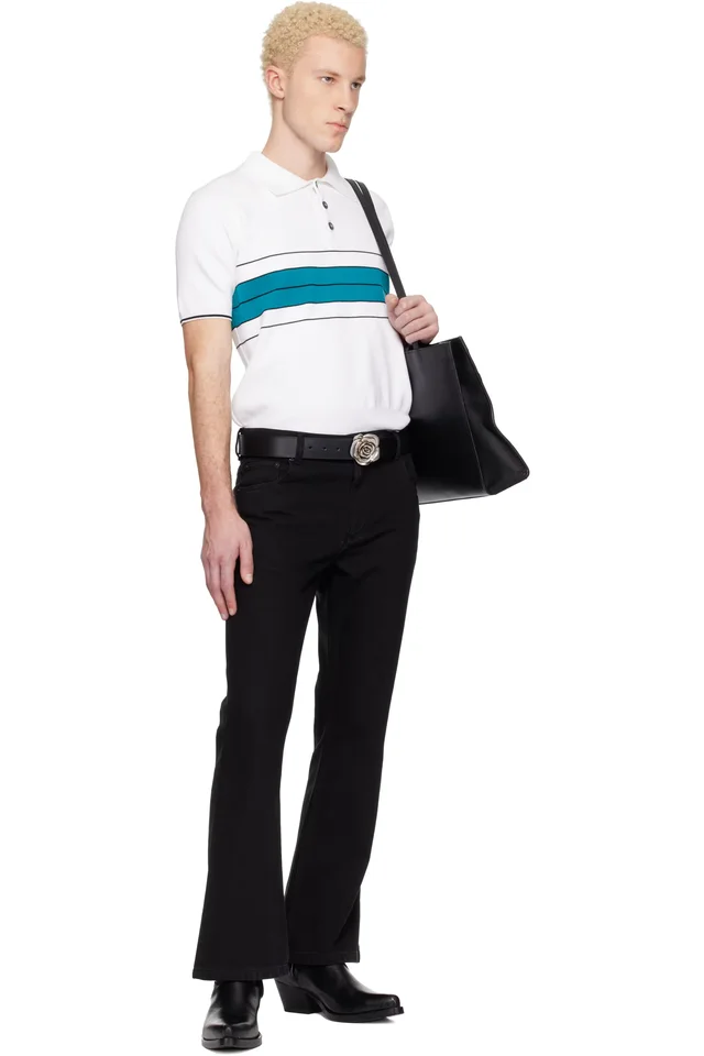 Ernest W. Baker White & Green Striped Polo, photo 5 of 5 from SSENSE