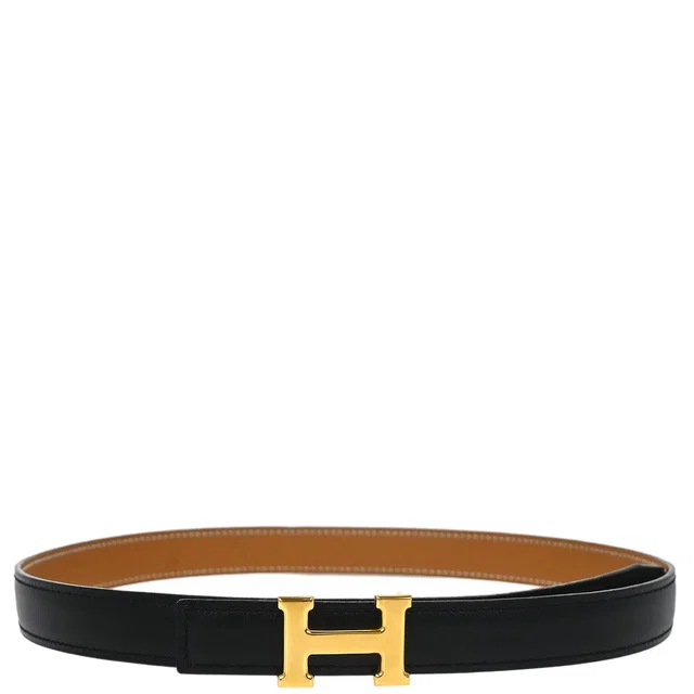 Hermès Black Box Calf Constance Reversible Belt #65 Small Good in Black Box leather from AMORE Vintage Tokyo