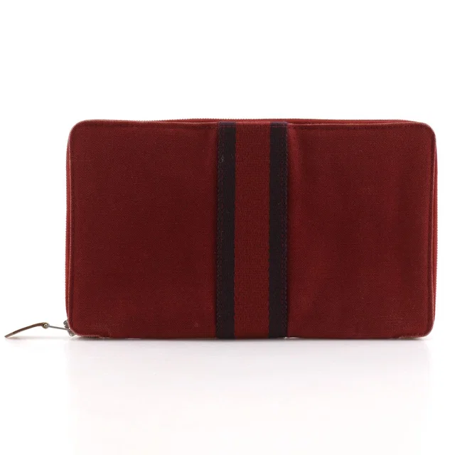 Hermès Fourre Tout Multi Purse GM Canvas Red Wallet in Red Canvas from The Reluxe