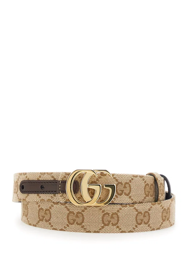 Gucci Reversible Gg Canvas And Leather Belt — Beige in Beige Canvas from HEWI