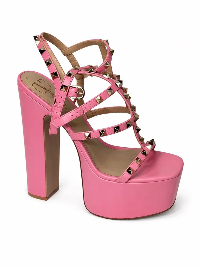 Valentino Garavani Studded Platform High Heel Sandal in pink from Poshmark