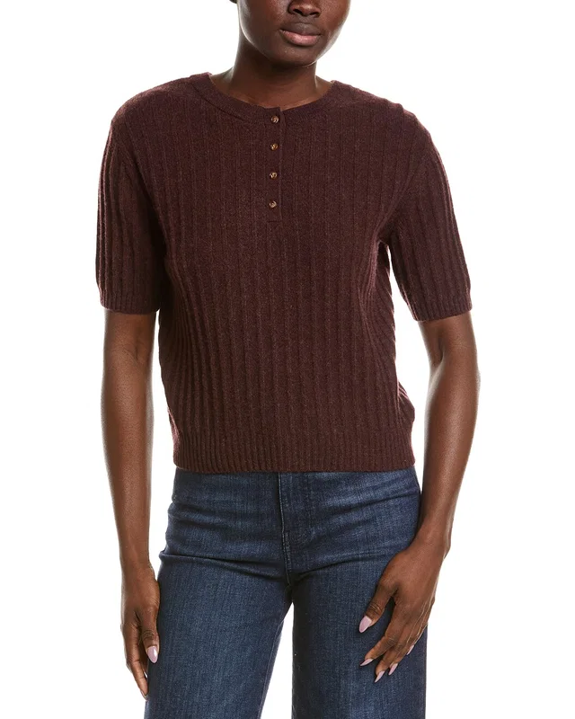 NAADAM Coastal 100% Cashmere Reversible Henley Sweater, image 1 of 1 from Gilt