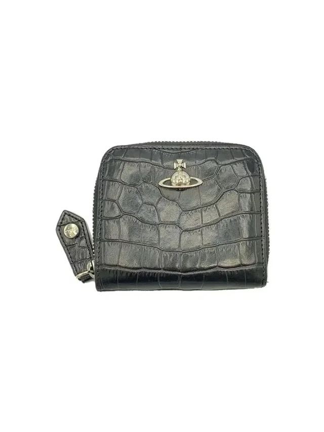 Vivienne Westwood Crocodile Embossed Orb Zip Wallet in black Crocodile from Grailed