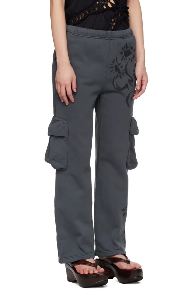 Collina Strada Gray 'Charcoal Daisies' Lounge Pants, photo 2 of 4 from SSENSE
