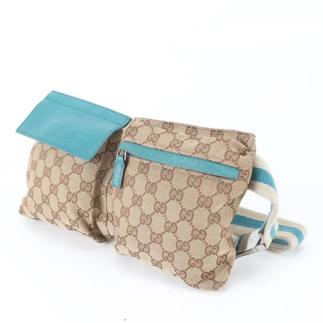 Gucci GG Canvas Leather 2-Way Belt Bag Waist Pouch in Canvas from The Reluxe
