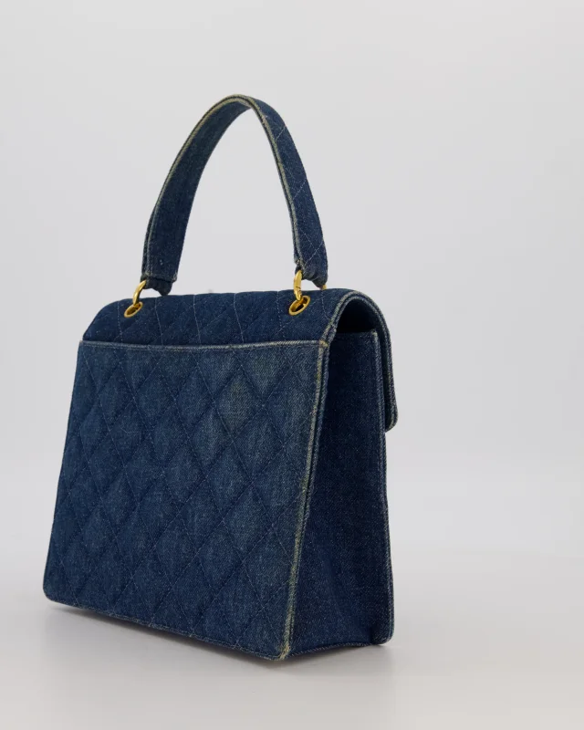 Chanel Vintage Denim Medium Top Handle Bag in Denim from Sellier, photo 4 of 18