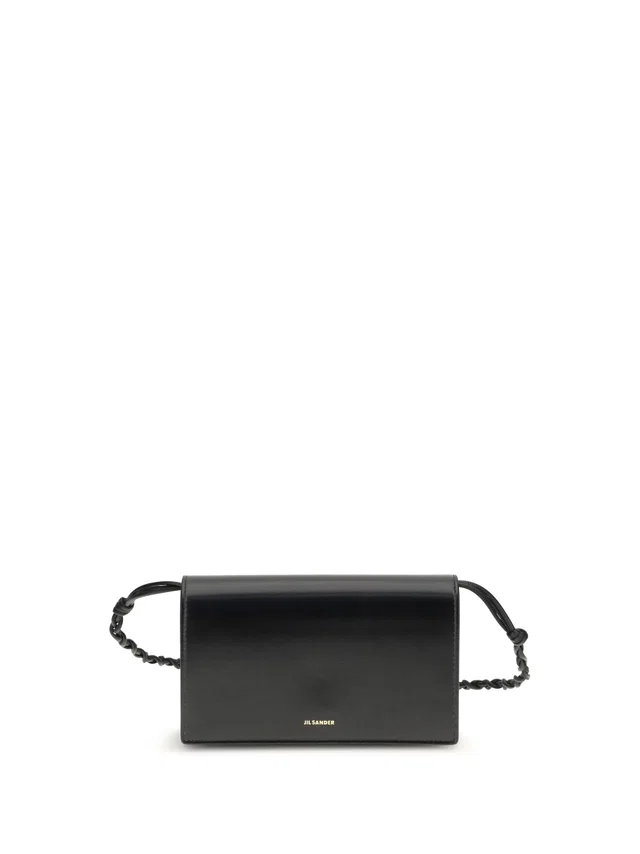 Jil Sander Tangle Wallet — Black Calf Leather Bos Taurus in Black Calfskin from HEWI