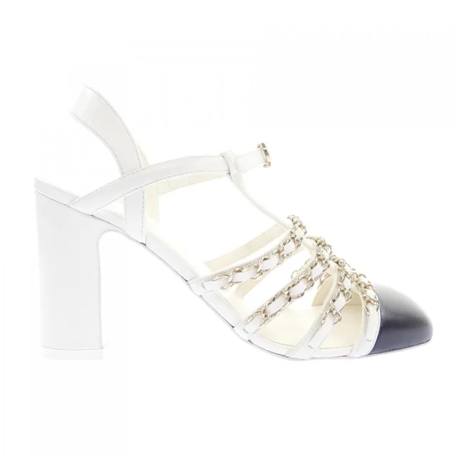 Chanel Slingback Sandals White in White from The Reluxe