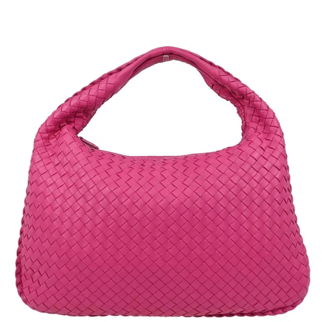Bottega Veneta Pink Lambskin Intrecciato Hobo Handbag in Pink Lambskin from AMORE Vintage Tokyo