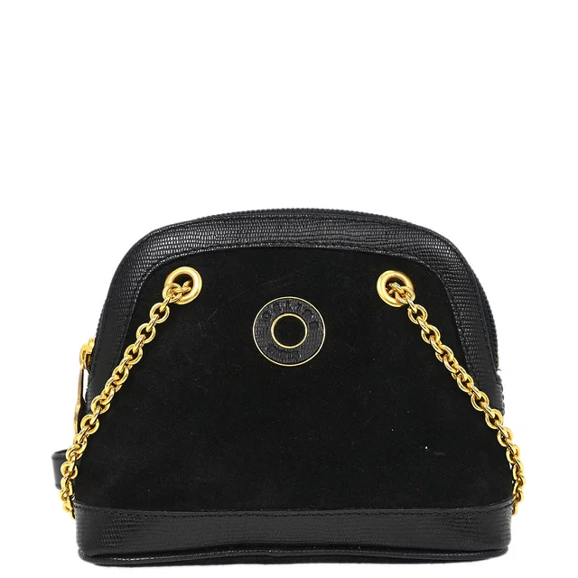 Celine Black Suede Shoulder Bag in Black Suede from AMORE Vintage Tokyo