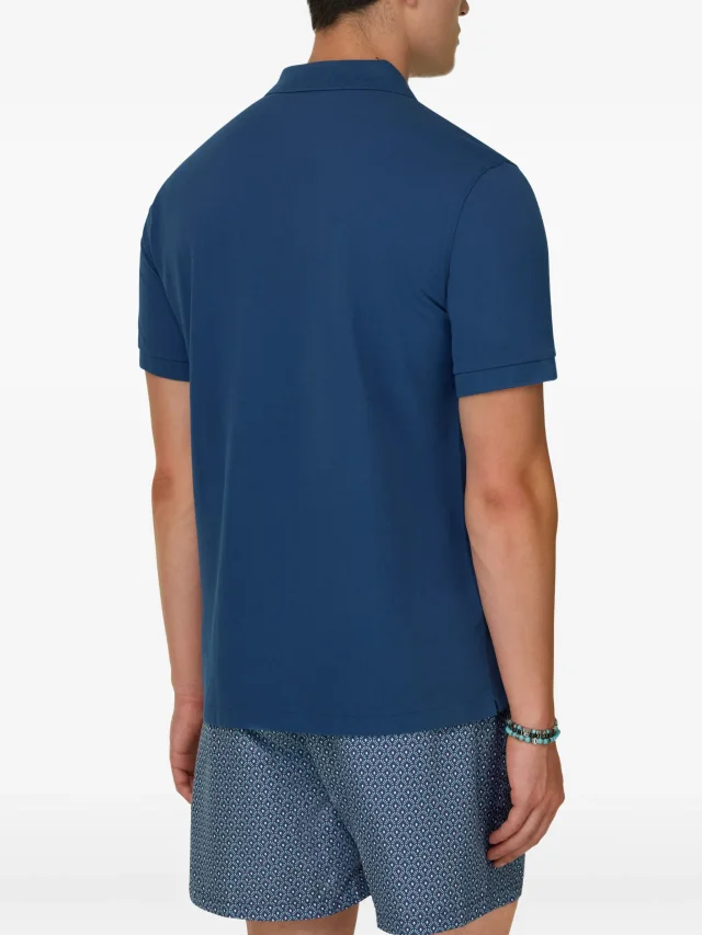 Boggi Milano pique button polo shirt in Blue, photo 4 of 5 from FARFETCH